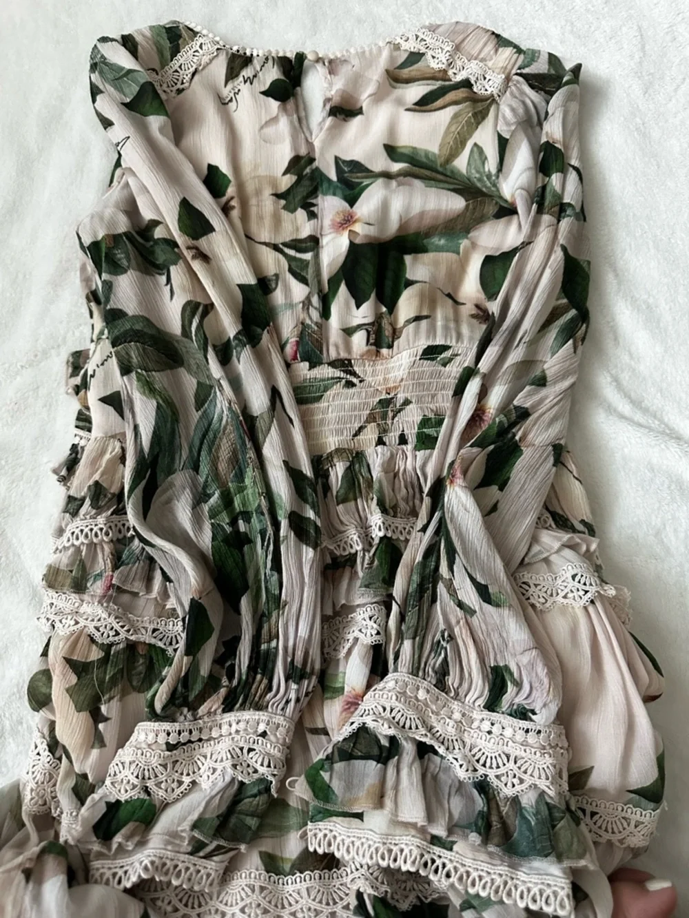 AllSaints Zora Alessandra Floral Lace-Trimmed Dress size 4 - Picture 5 of 16